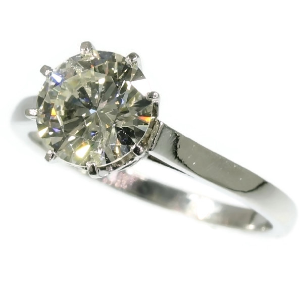 Estate solitaire diamond engagement ring platinum